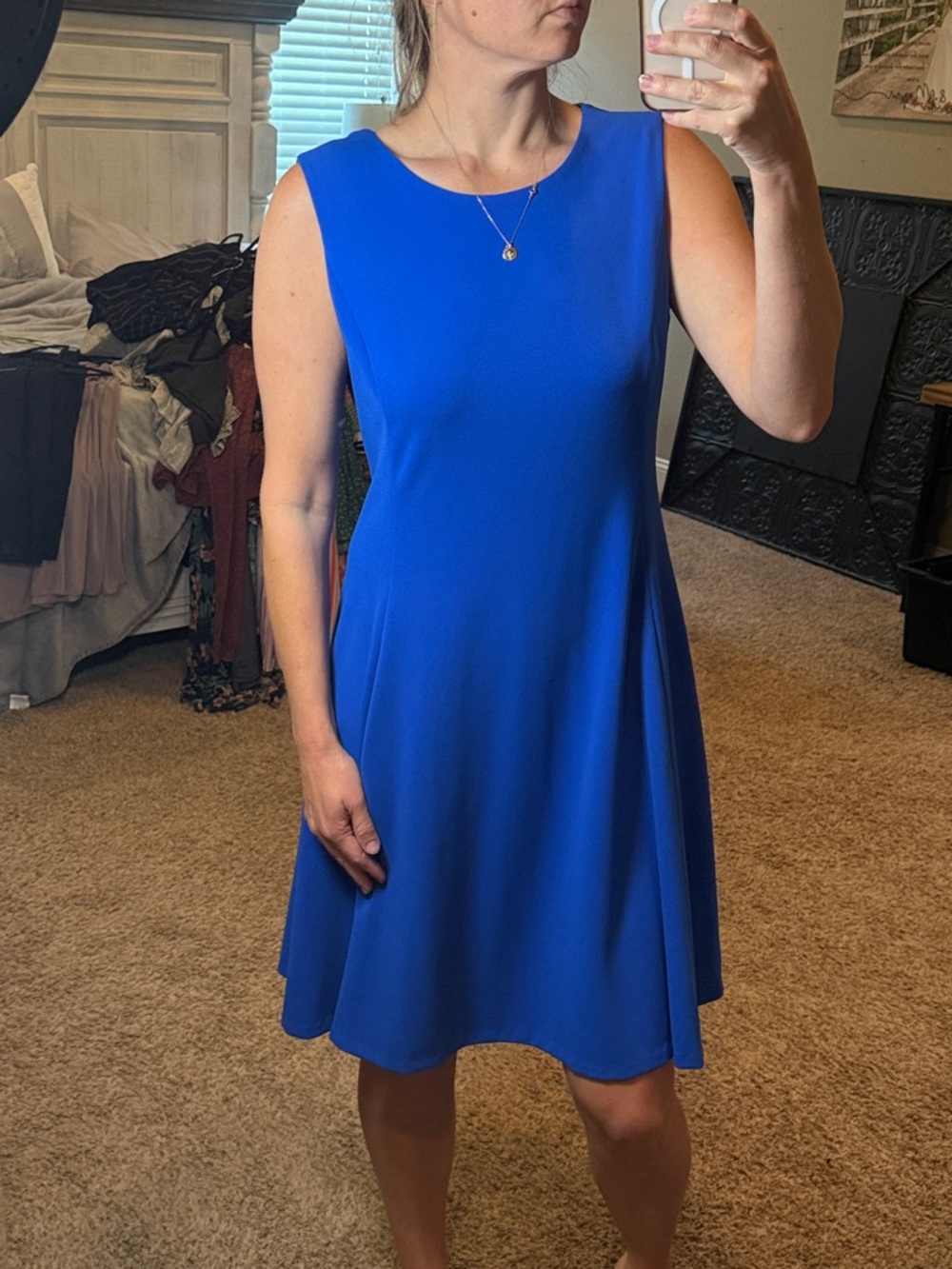 NWT DKNY Sleeveless Cobalt Blue Mini A-Line Dress